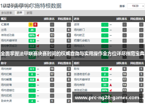 全面掌握法甲联赛决赛时间的权威查询与实用操作全方位详尽指南宝典